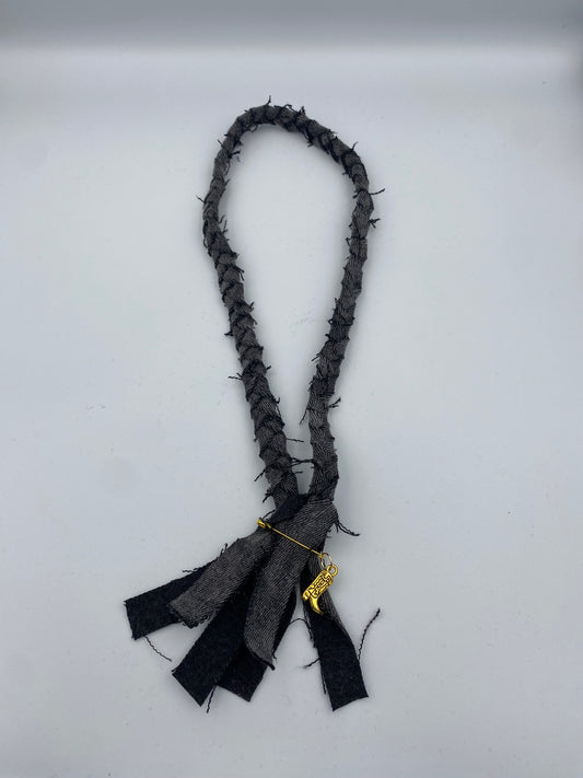Cowboy boot denim necklace