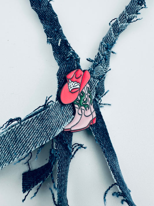Cowgirl denim necklace