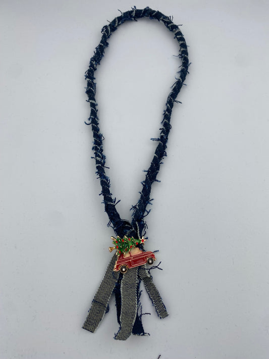 Christmas evening denim necklace